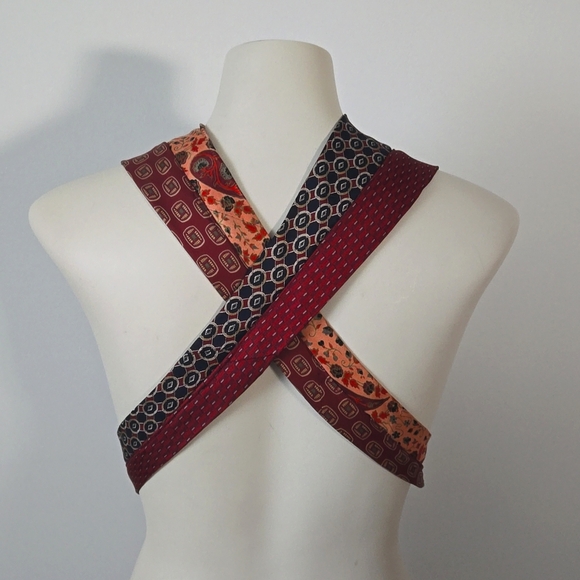 Refashioned Vintage Necktie Halter Vest 👔 ♻️ - Picture 4 of 6